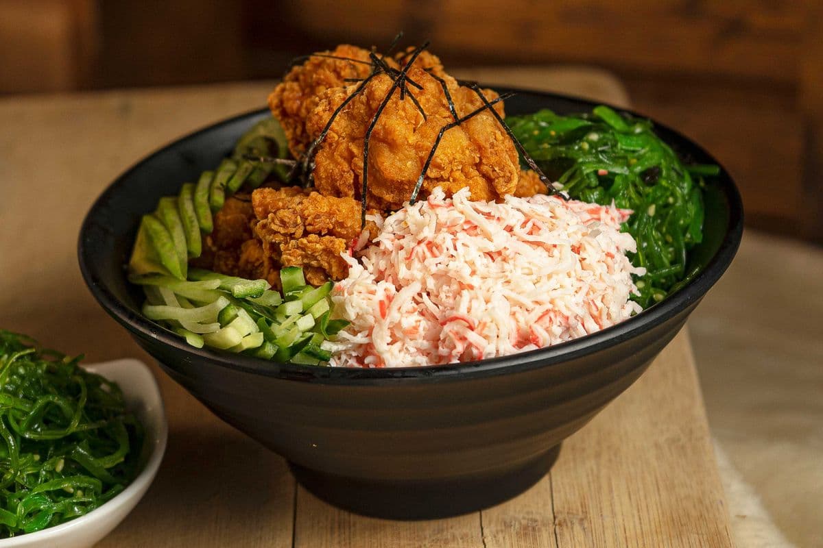 Chicken Karaage Poke Bowl Combo