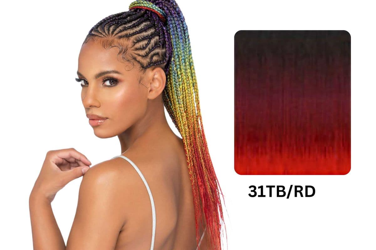 (31TB/RD) Amore Mio Pre-Stretched Samba Color Stretch Braid 55 - SMCB