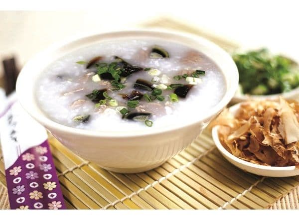 106. Preserved Egg and Salty Egg with Pak Choi Congee