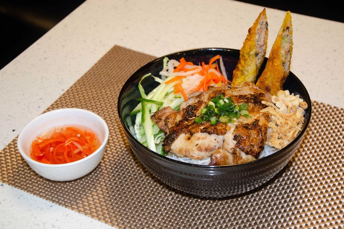 32. Grilled Lemongrass Chicken and Spring Roll
