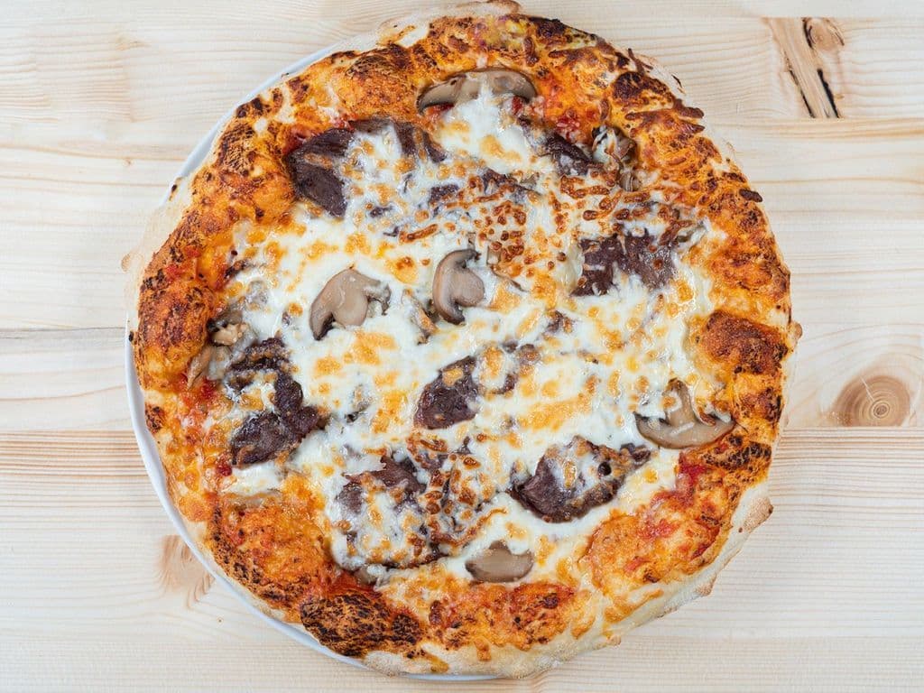 Steak and Mushroom Pizza