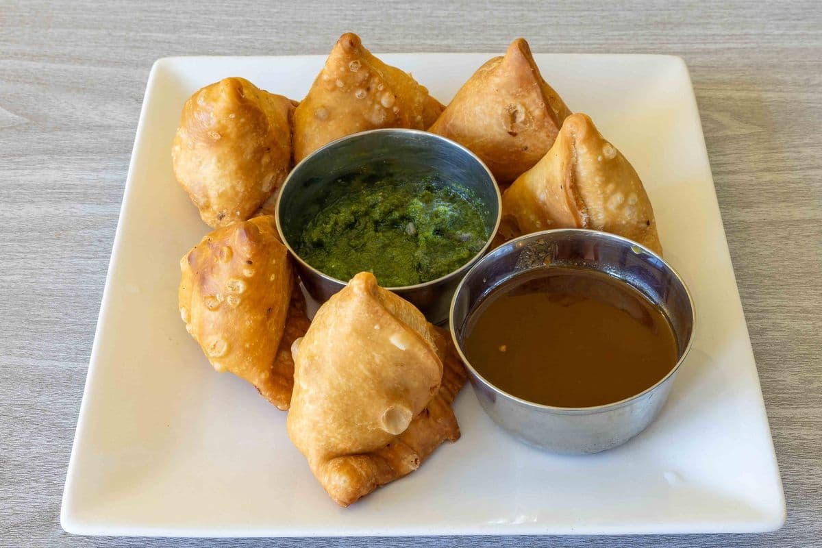 Two (2) Veggie Samosas – Handmade