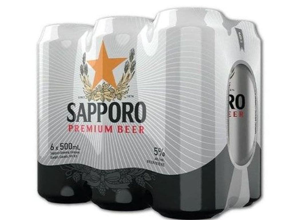 Sapporo Premium Beer, 6 pack - 500mL can beer (5% ABV)