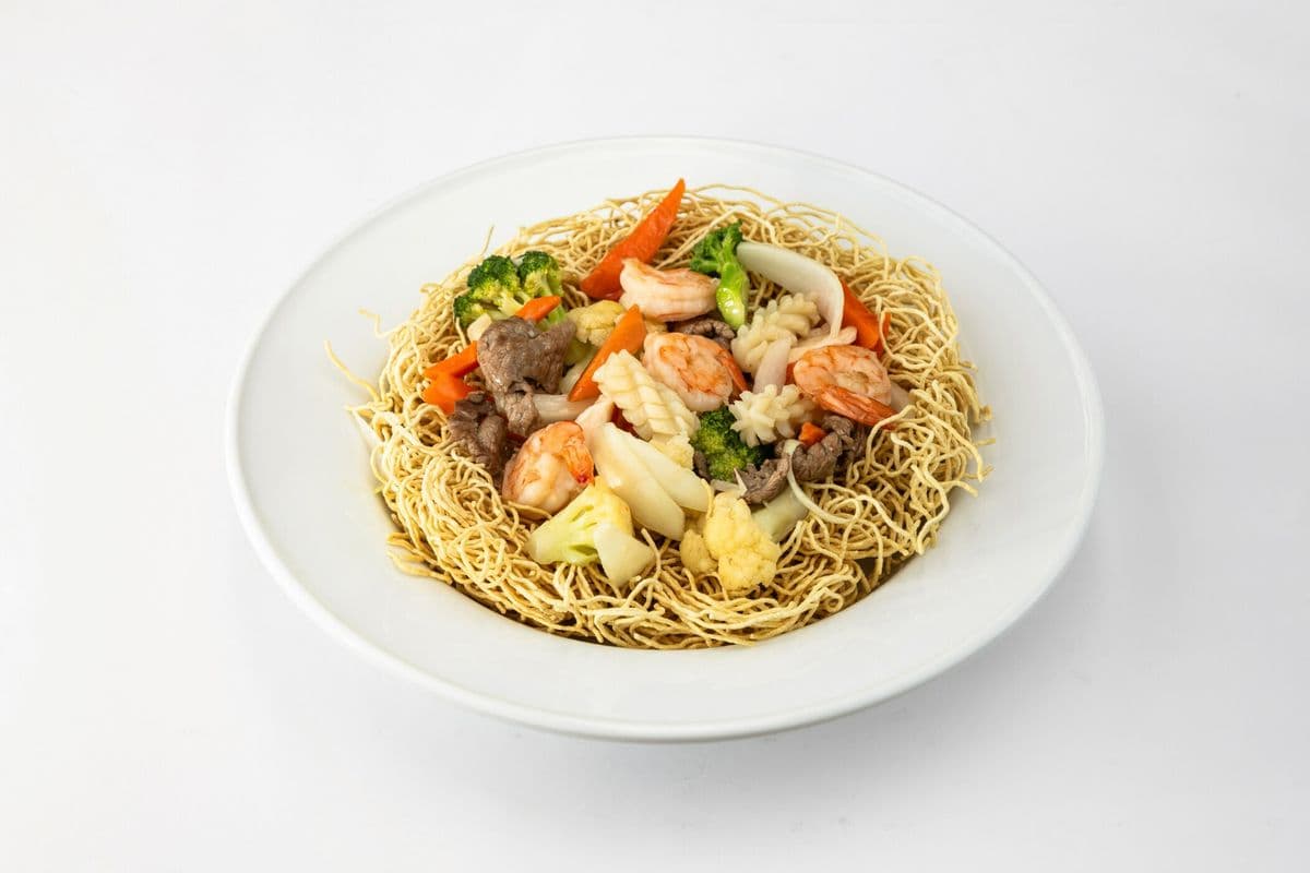 103. Stir-Fried Satay Beef and Seafood with Mixed Veggies