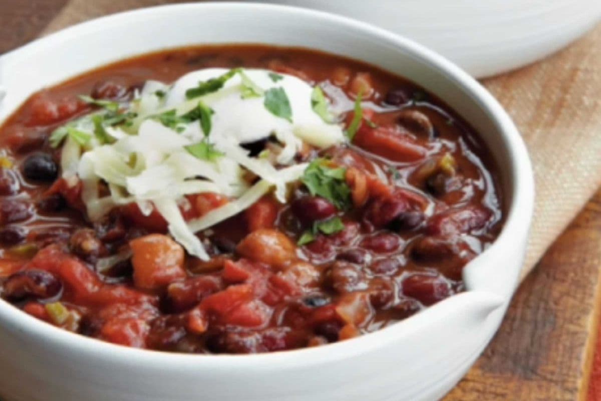 Triple Bean Veggie Chili (Vegan)