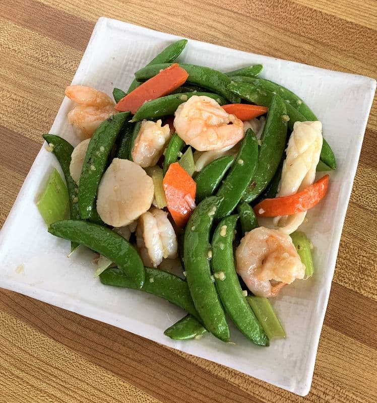 GS Seafood Stir-Fry with Snap Peas