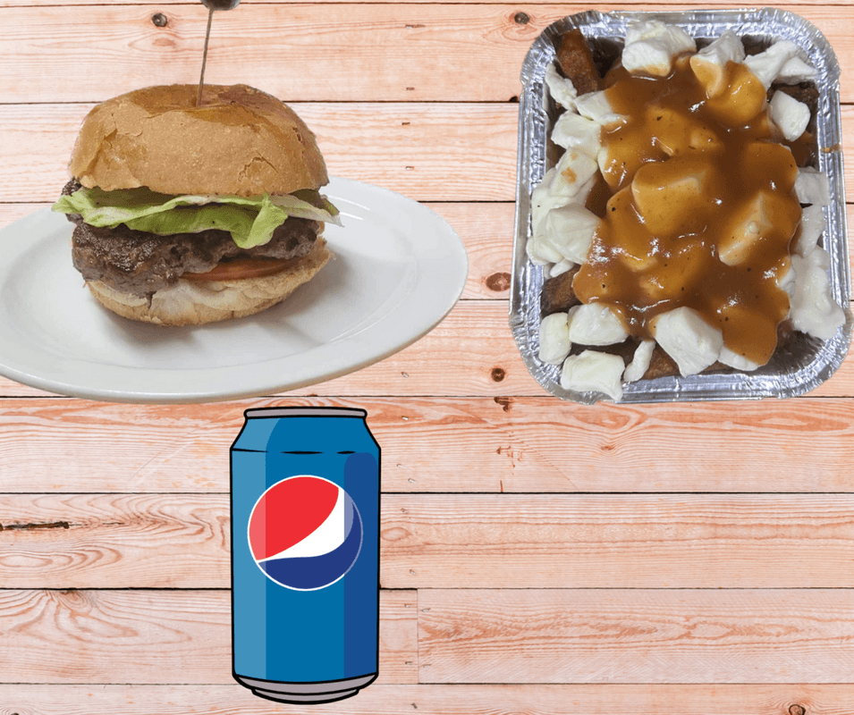 Trio hamburger + poutine 5" + liqueur