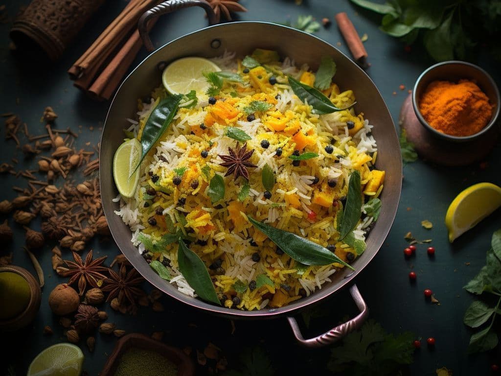 Karivepaku ( Curry Leaf )Chicken Biryani / Biryani De Poulet Au Feuilles De Curry