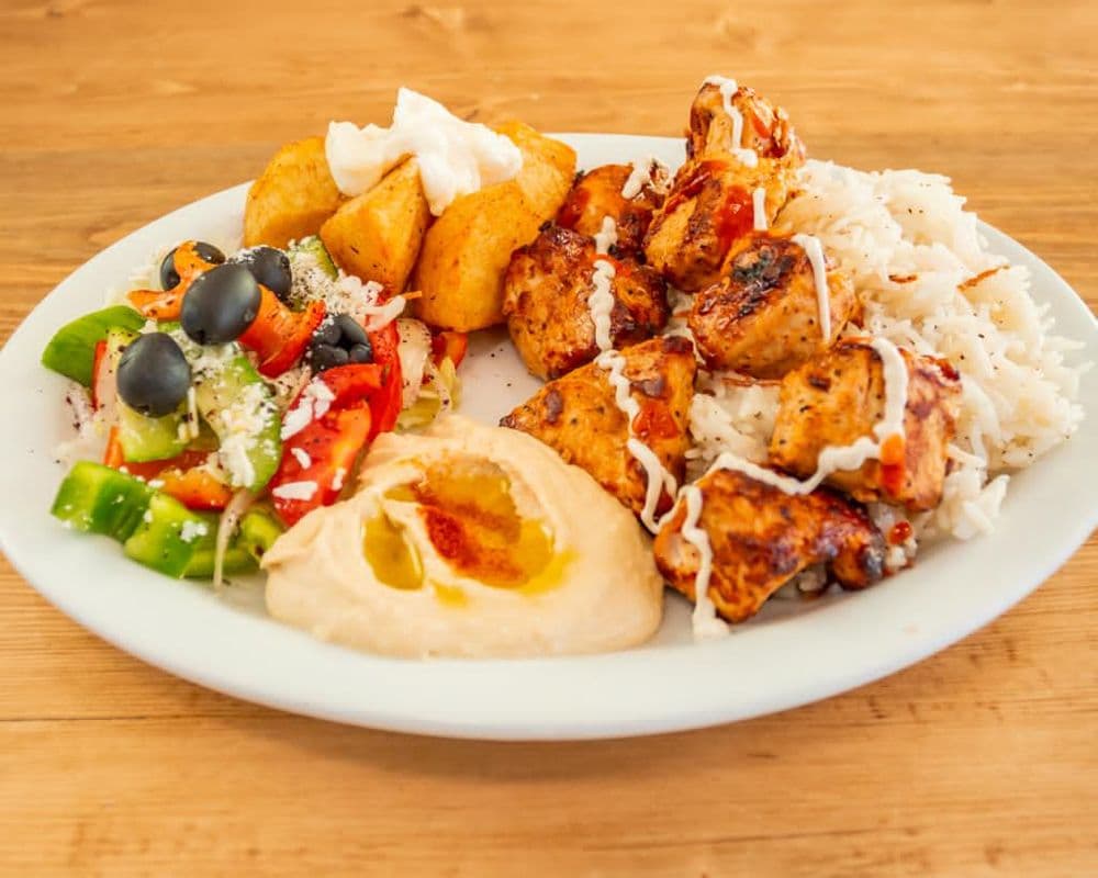 D. Chicken Kebab (Shish Tawook) Wrap Platter