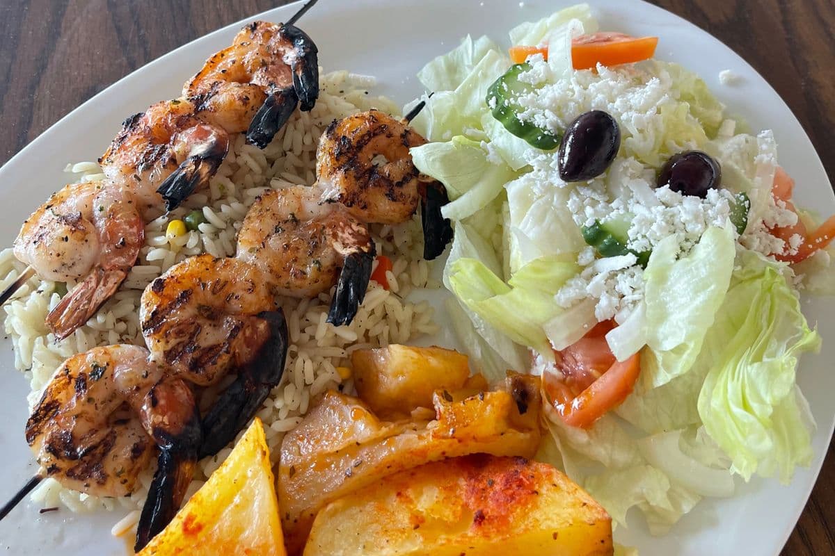 Shrimp Souvlaki Dinner