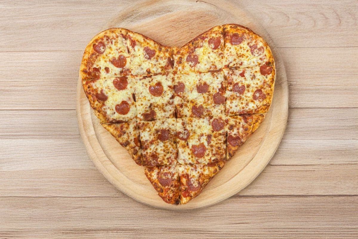 Heart Shape Pepperoni Pizza