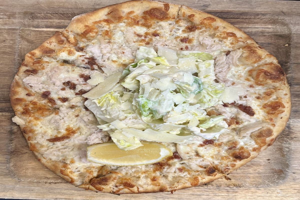 Four-Cheese Chicken Caesar Pizza