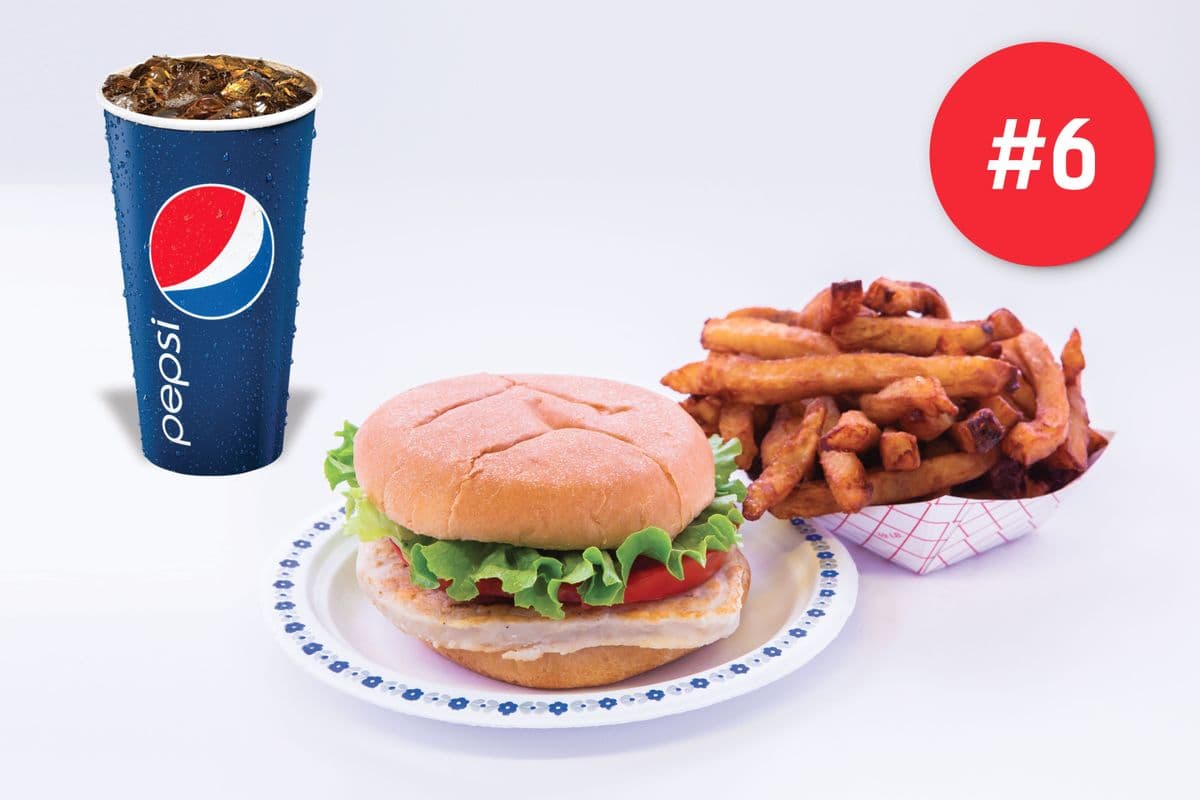TRIO #6 BURGER POULET + FRITES + LIQUEUR