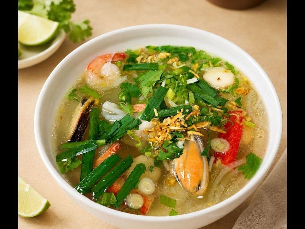 105. Seafood Egg Noodle Soup