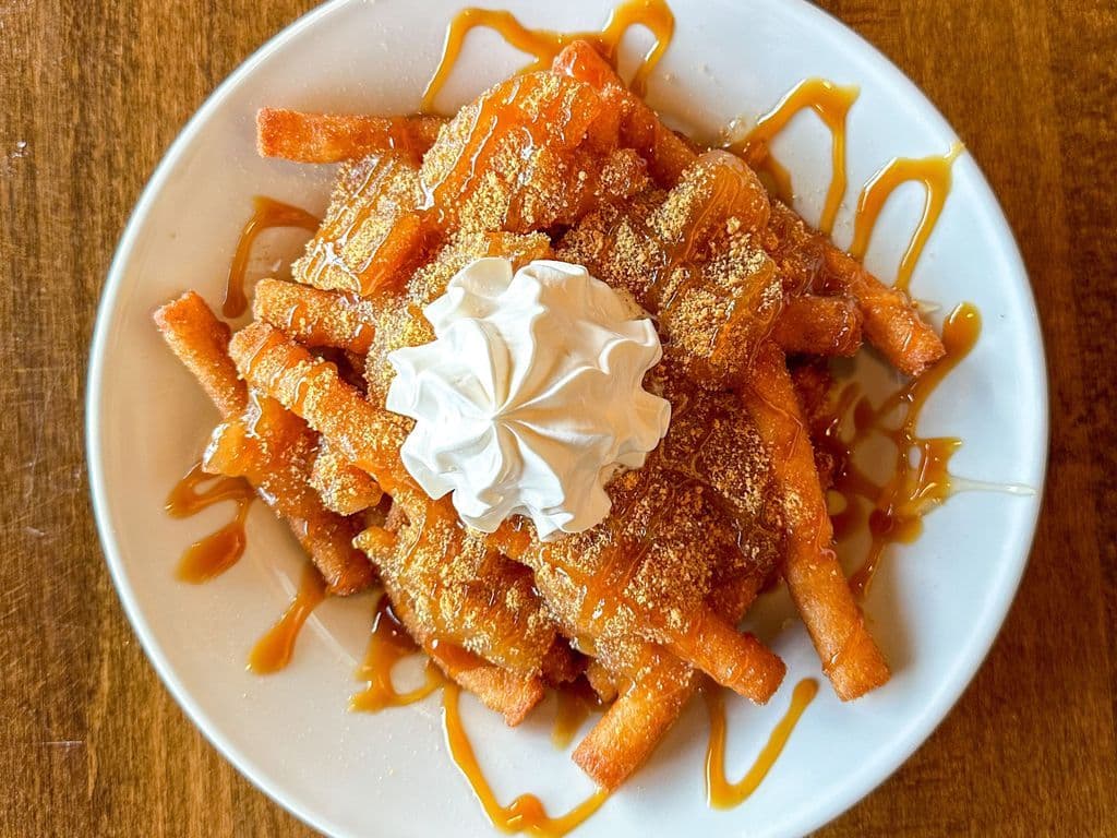 Apple Pie Funnel Fry Poutine - Take the Cake
