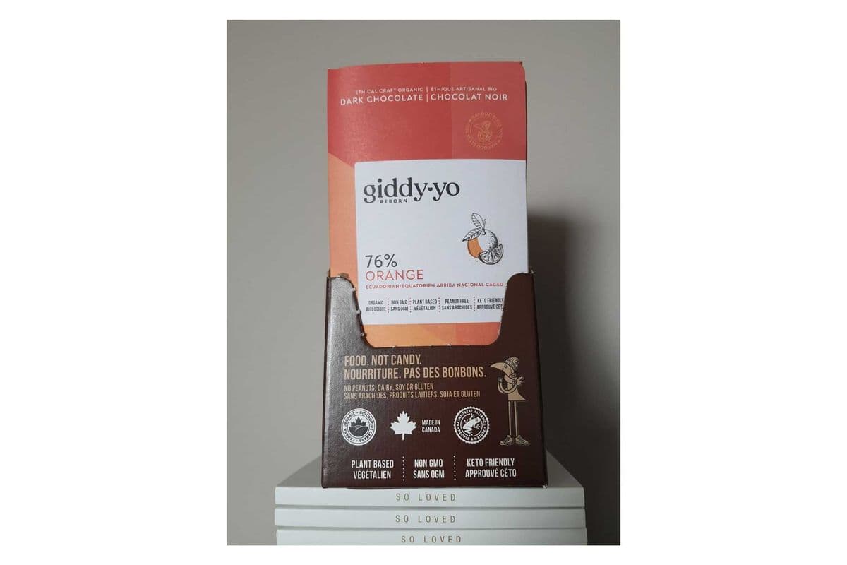 ORANGE 76% DARK CHOCOLATE, BOX OF 20 x 60g BARS, ORGANIC, VEGAN, FREE OF PEANUTS, DAIRY, GLUTEN, SOY, LAB TESTED, CEREMONIAL GRADE (Box of 20 - 60g ba