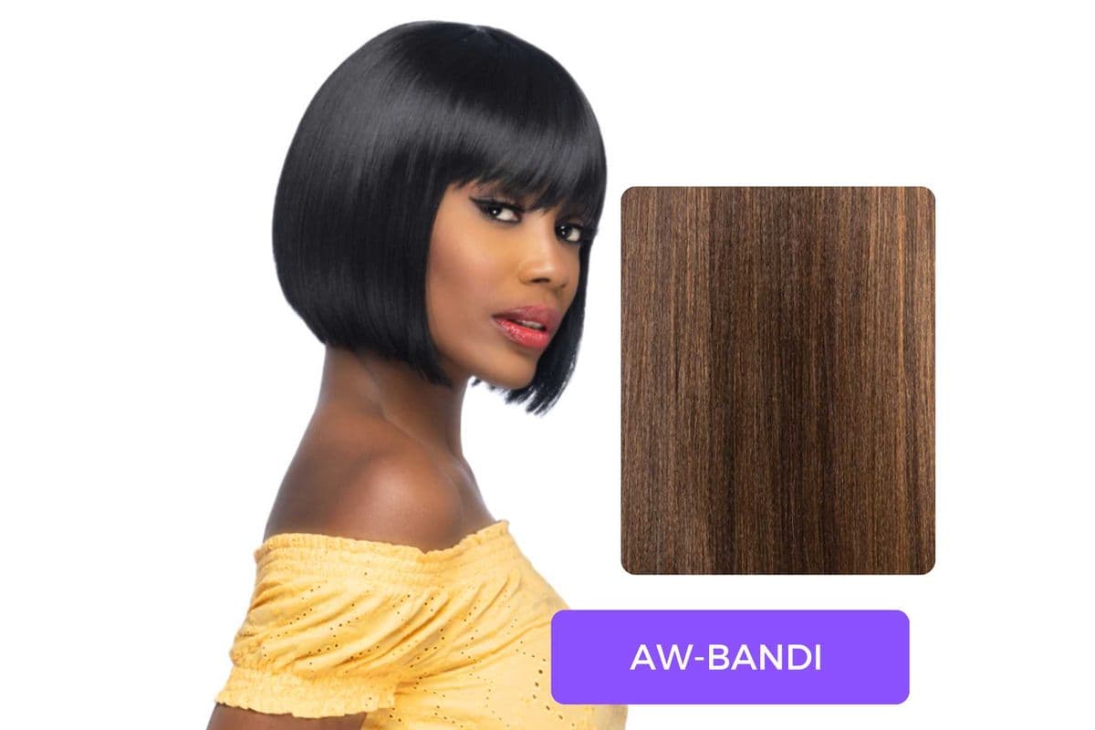 (P4/27/30) Amore Mio Synthetic Fringed End Bob With Swept Bang - AW-BANDI