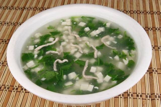 Coriander Tofu Shredded Pork 香菜豆腐肉丝羹