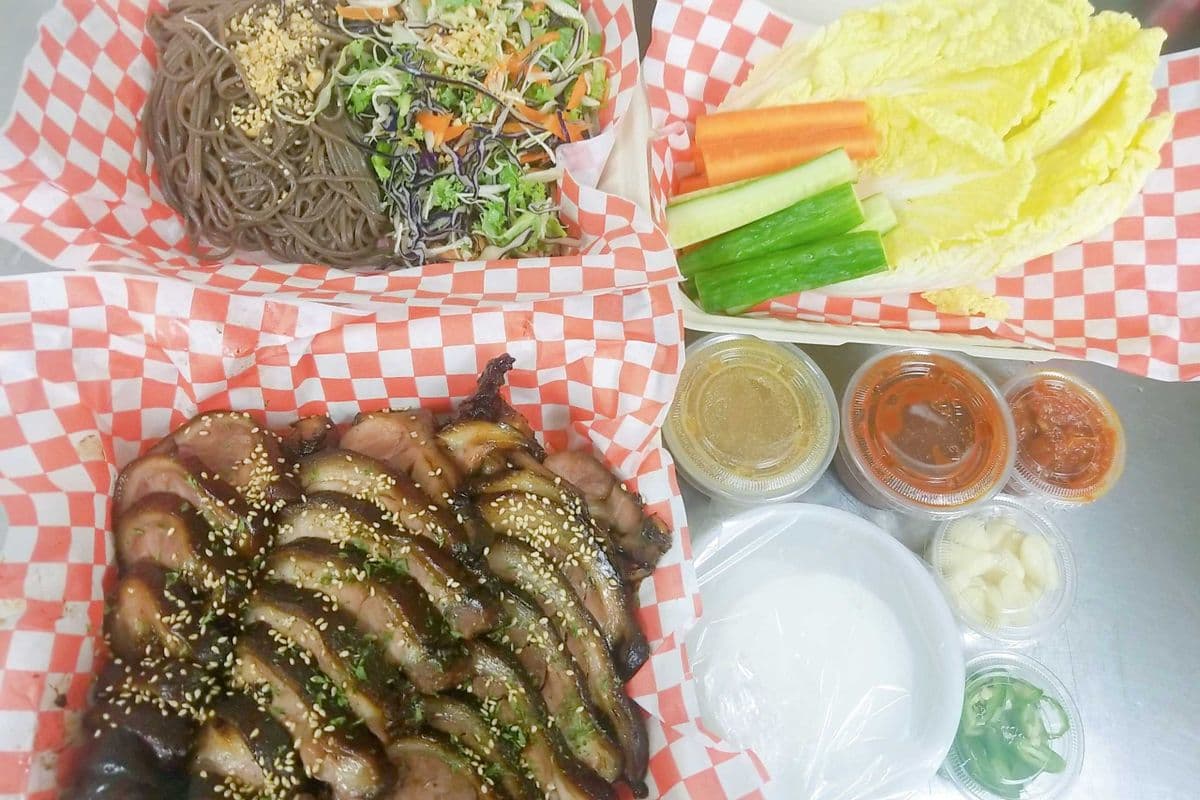 Healthy Jokbal(Korean style Pork Hock) +Spicy cold noodles( 막국수)Set for 3 to 4 people