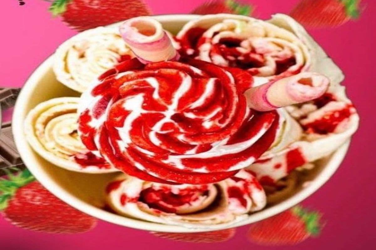 Strawberry sweetie Rolled Ice Cream