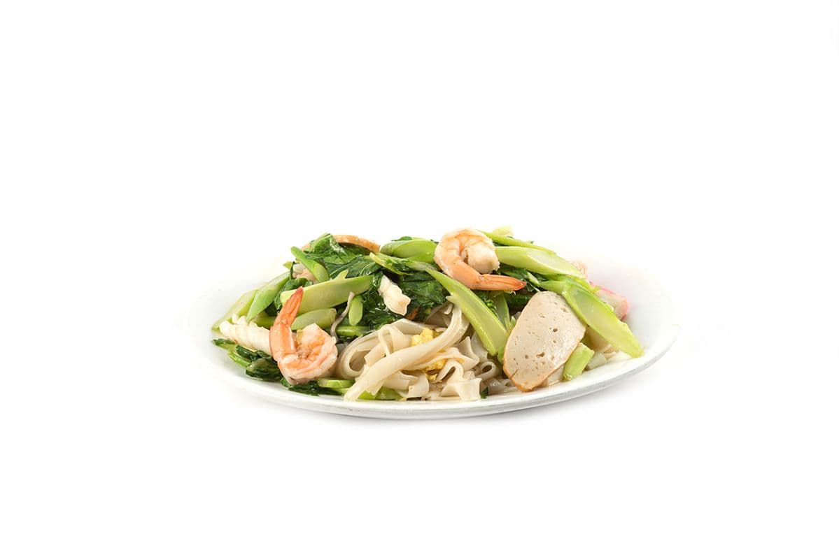 60. Nouilles de riz aux fruits de mer et brocoli chinois / Rice Noodles with Seafood and Chinese Broccoli