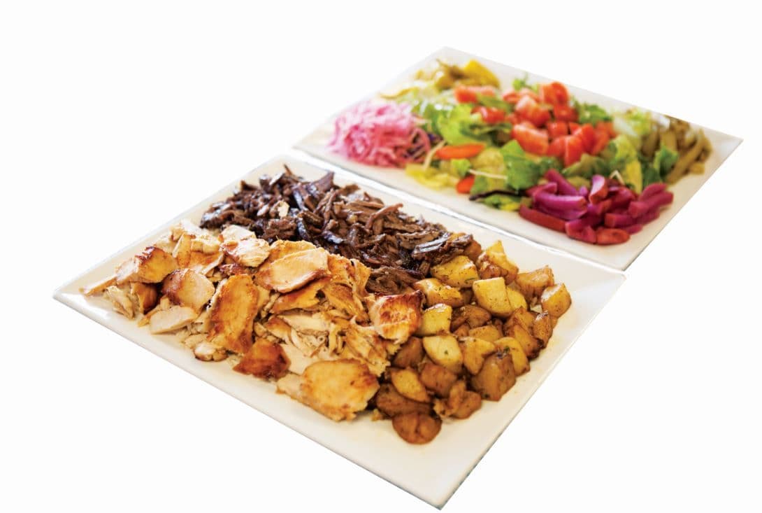 Family Tray Mixed Shawarma with 4 drinks feed 4