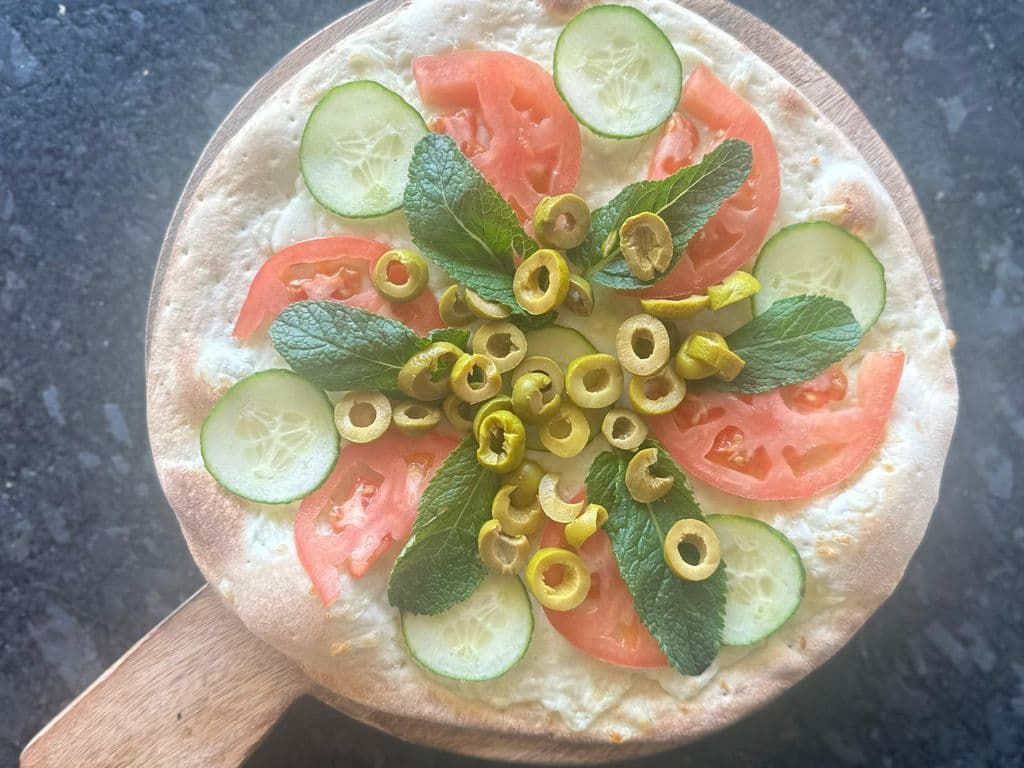 Cheese with Veggies Manakish