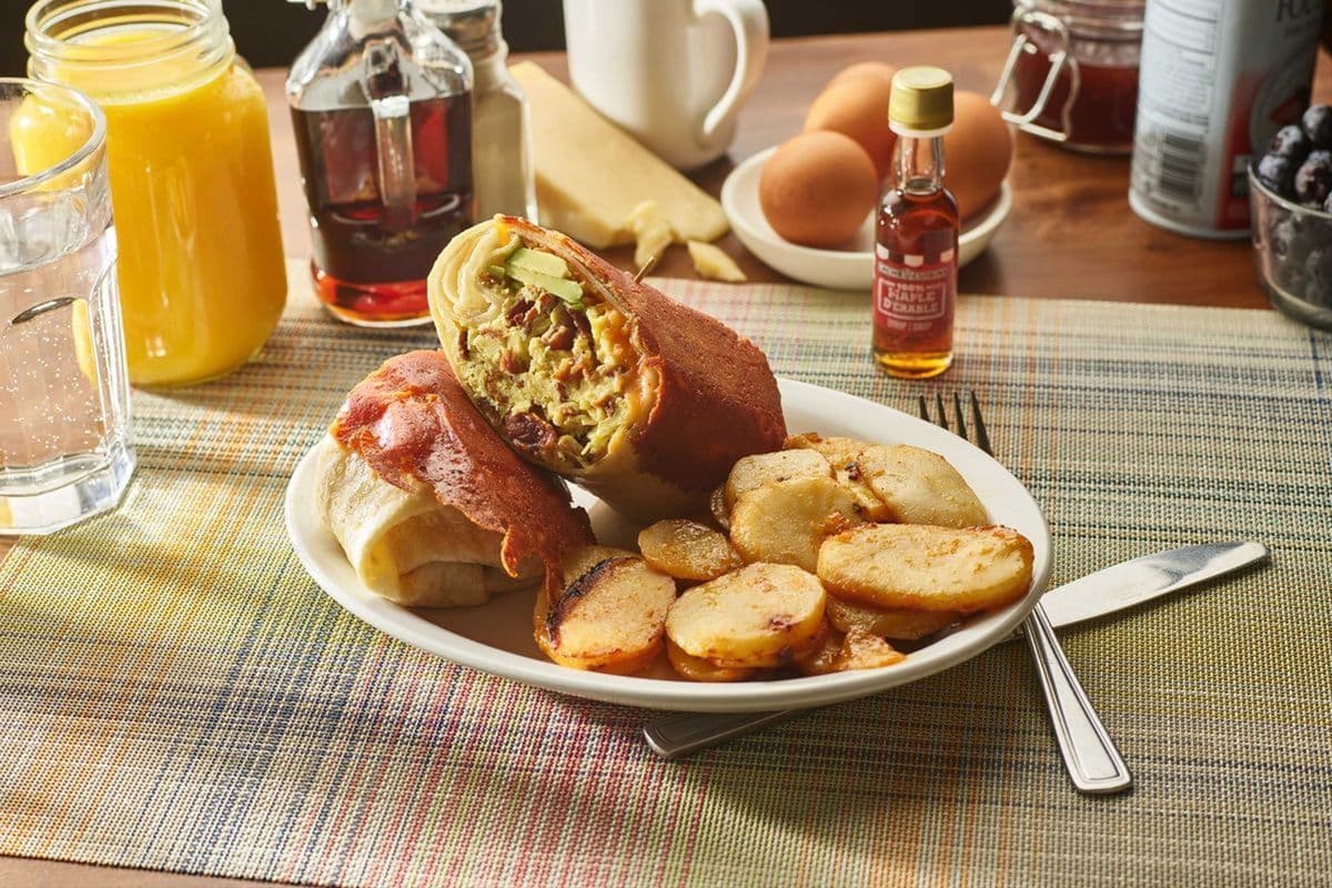 Cheesy Bacon Breakfast Burrito Wrap