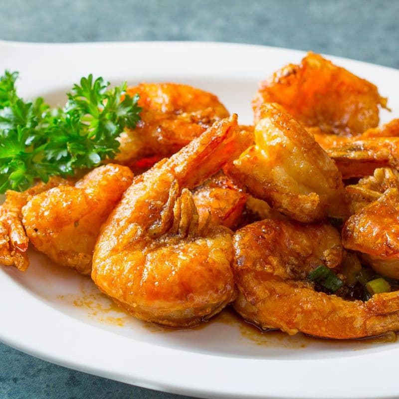 Pan Fried Prawns in Maggi Soy Sauce 美極干煎蝦
