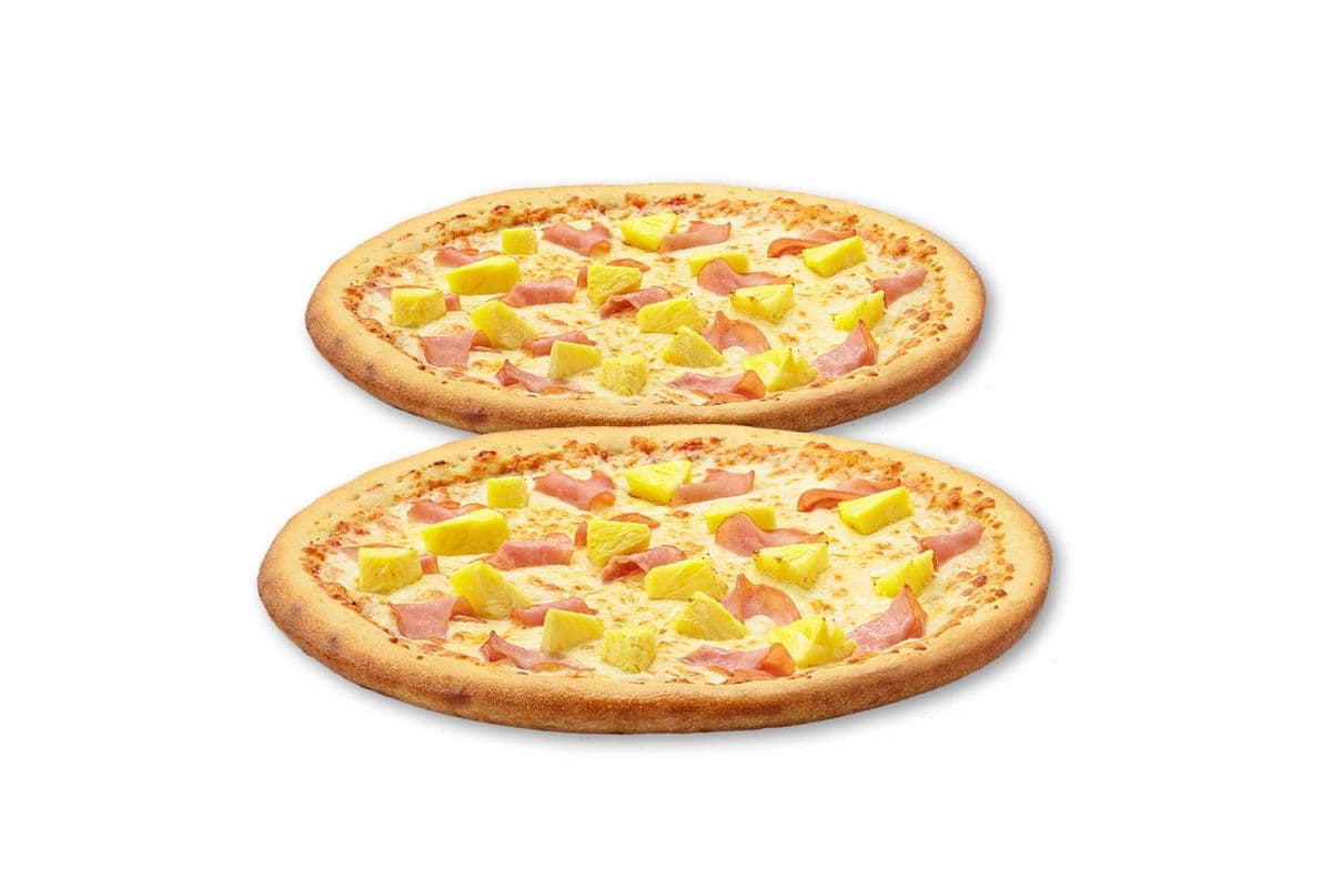 Deux Pizzas Extra-Larges Hawaïennes / Two Extra-Large Hawaiian Pizzas
