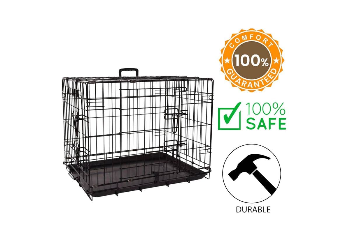 BuD'z - Deluxe Crate Foldable Double Doors Dog - (36 Inches)