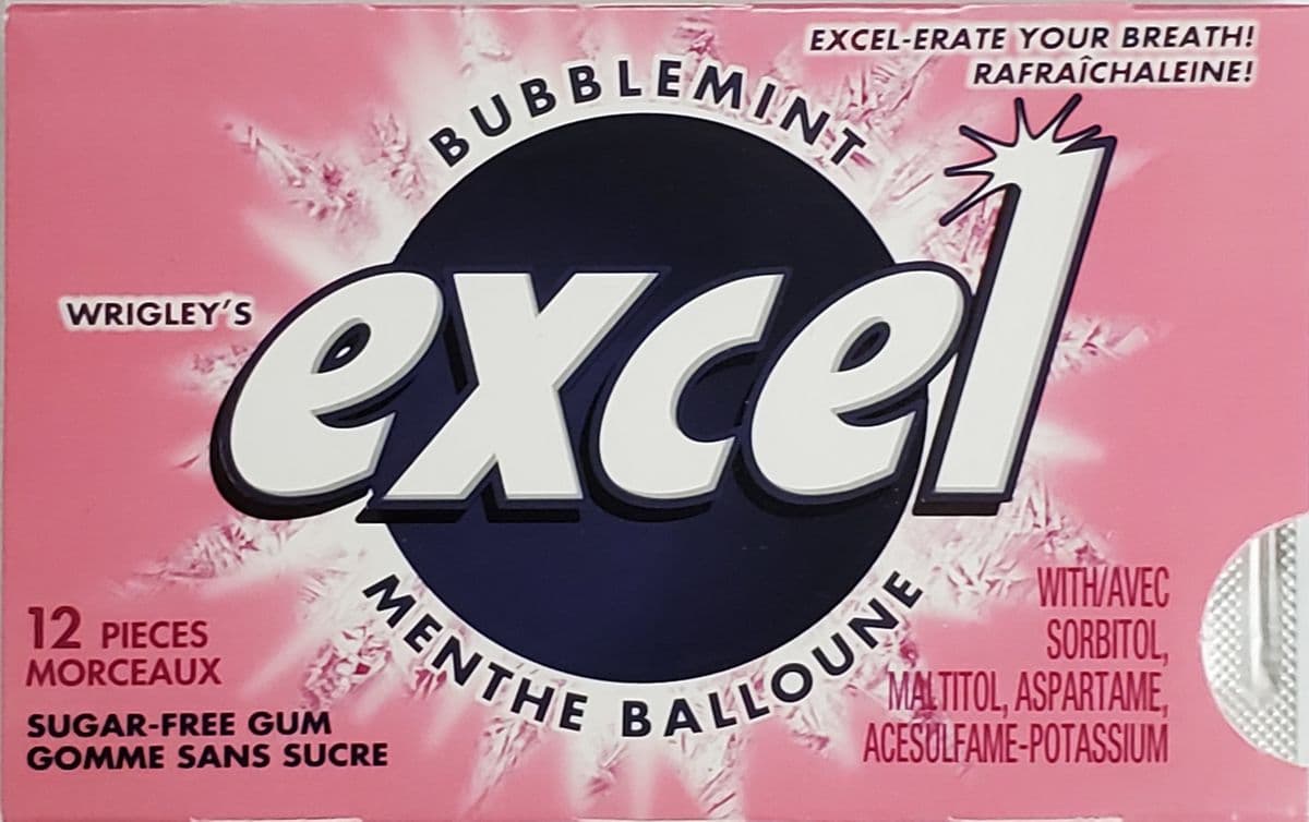 Excel white bubblemint (12 pieces)