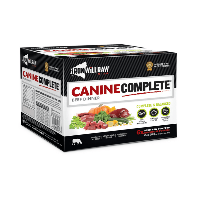 Iron Will Raw Frozen Dog Food - Canine Complete Beef Dinner (6 lb)