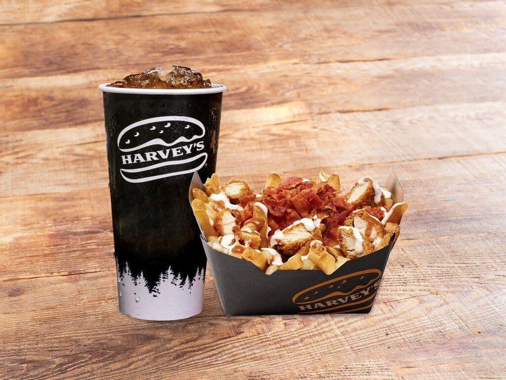 Regular Chicken Bacon Ranch Poutine with 20 oz Soft Drink
