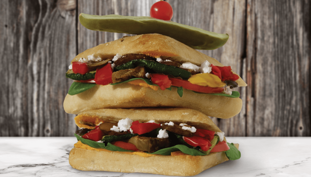 Roasted Vegetable & Goat Cheese Panini