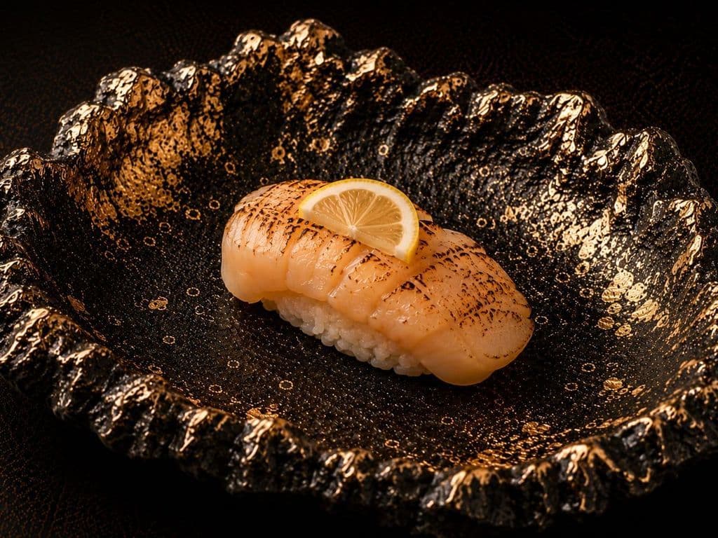 Torched Hokkaido Scallop Nigiri