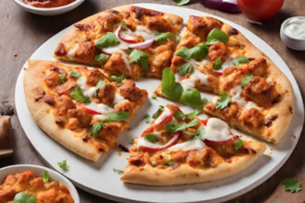 Tandoori Chicken Nanza (served with garlic bread)