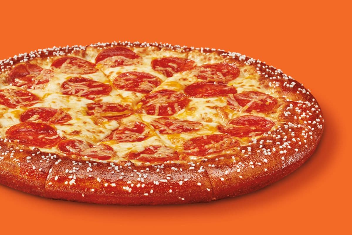 Medium Pepperoni Pretzel Crust Pizza with Cheese Sauce