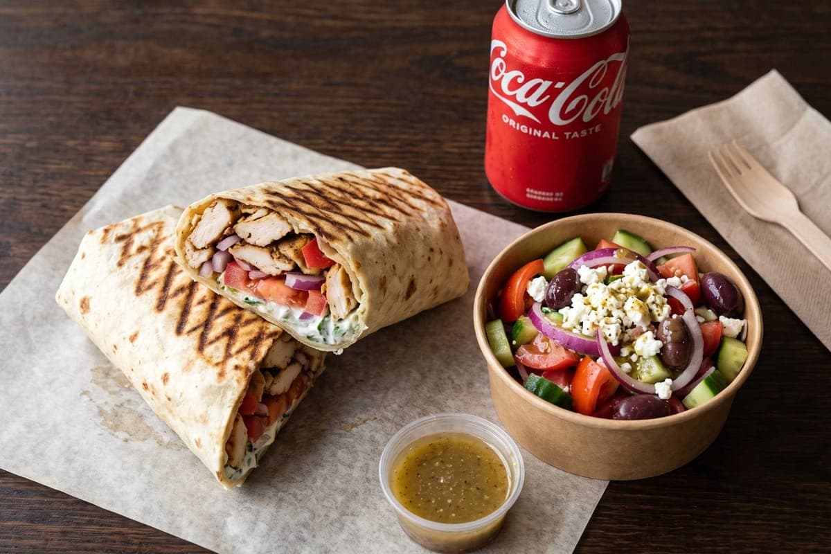 Crispy Chicken Wrap And Salad For One