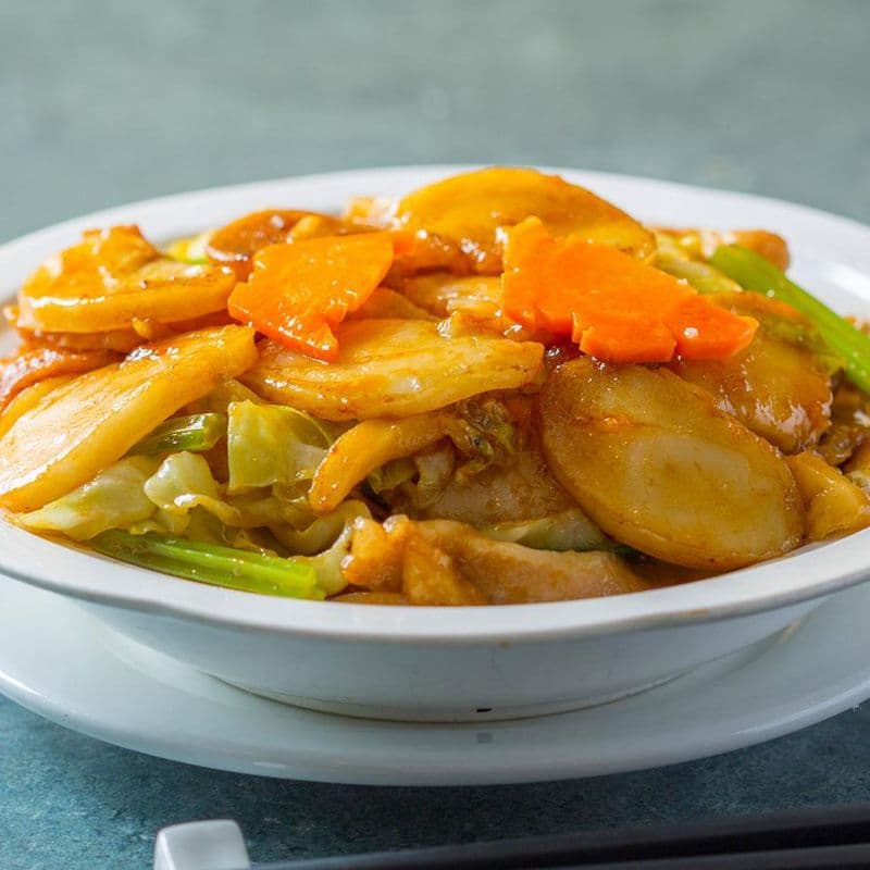 Stir Fried Rice Cake with Supreme Soy Sauce 頭抽炒年糕