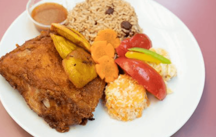 Fry Chicken and Rice (+ coleslaw & mac salad)