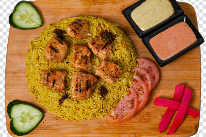 Shish Tawooq on the rice