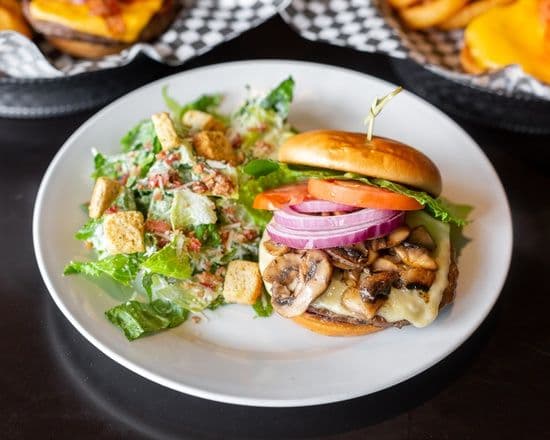 Swiss Cheese and Mushroom Burger