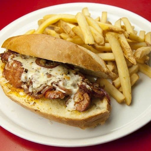 Italian Sausage Sandwich and Fries