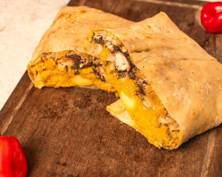 Halal Jerk Chicken Roti