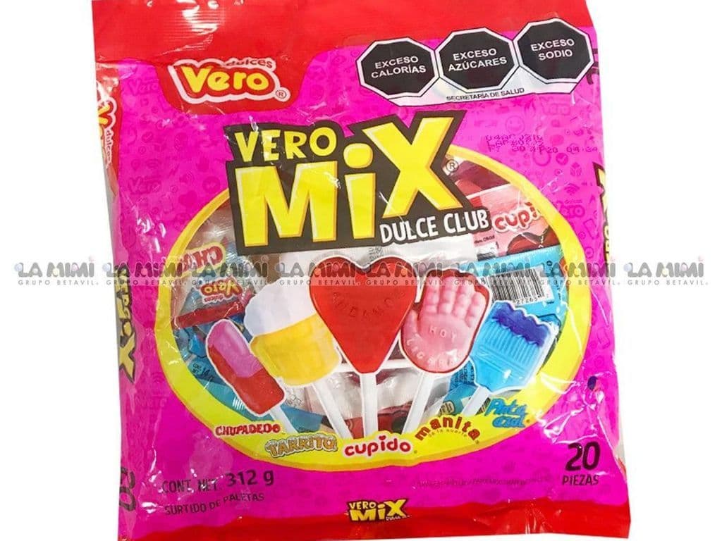 Dulces Vero Paletas Mix Dulce Club 20 piezas