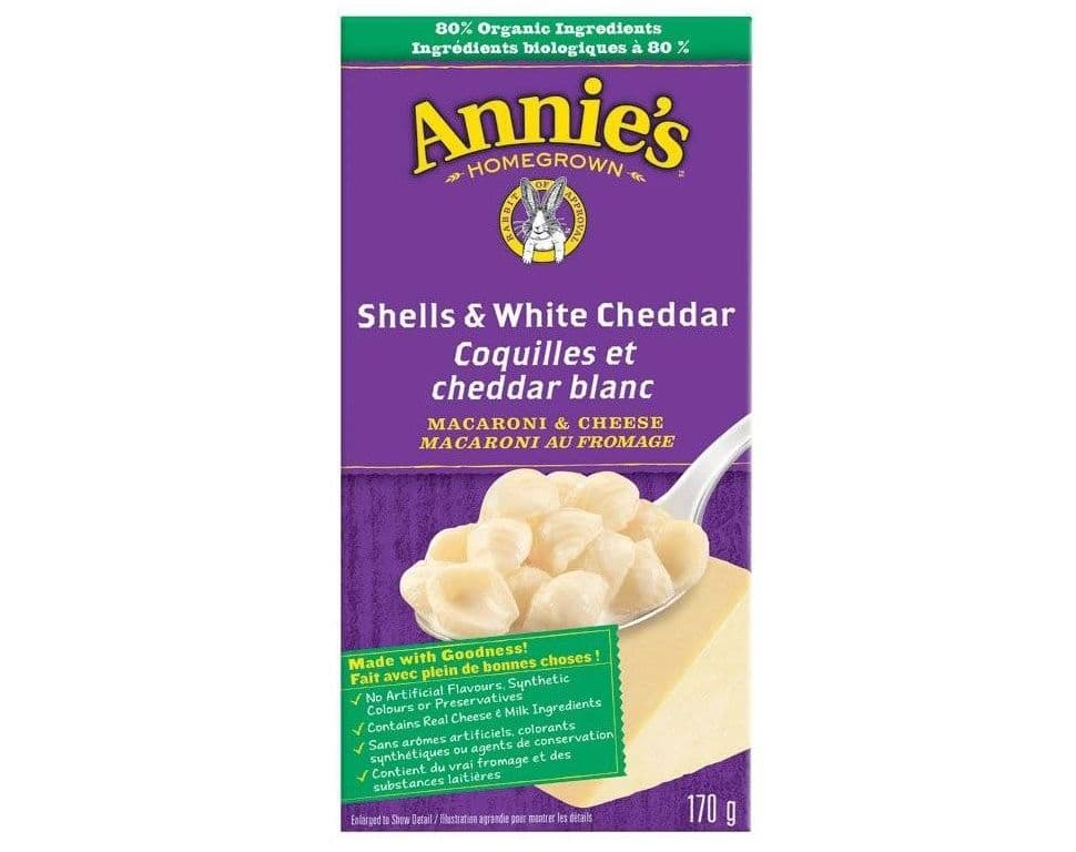 ANNIE'S SHELLS & WHITE CHEDDAR PASTA 170G