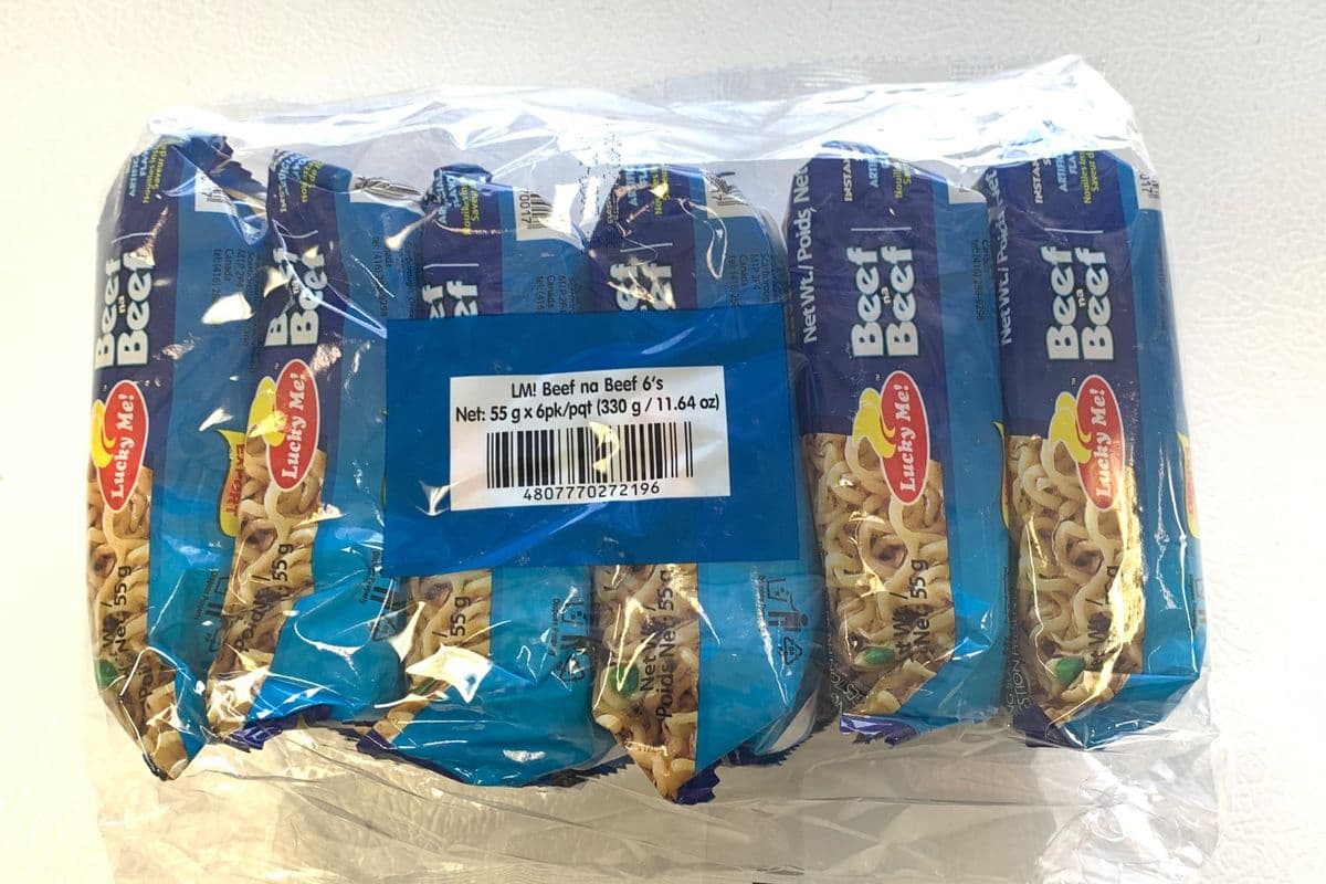 6 pack Lucky Me BEEF noodle soup (6 x 55g)