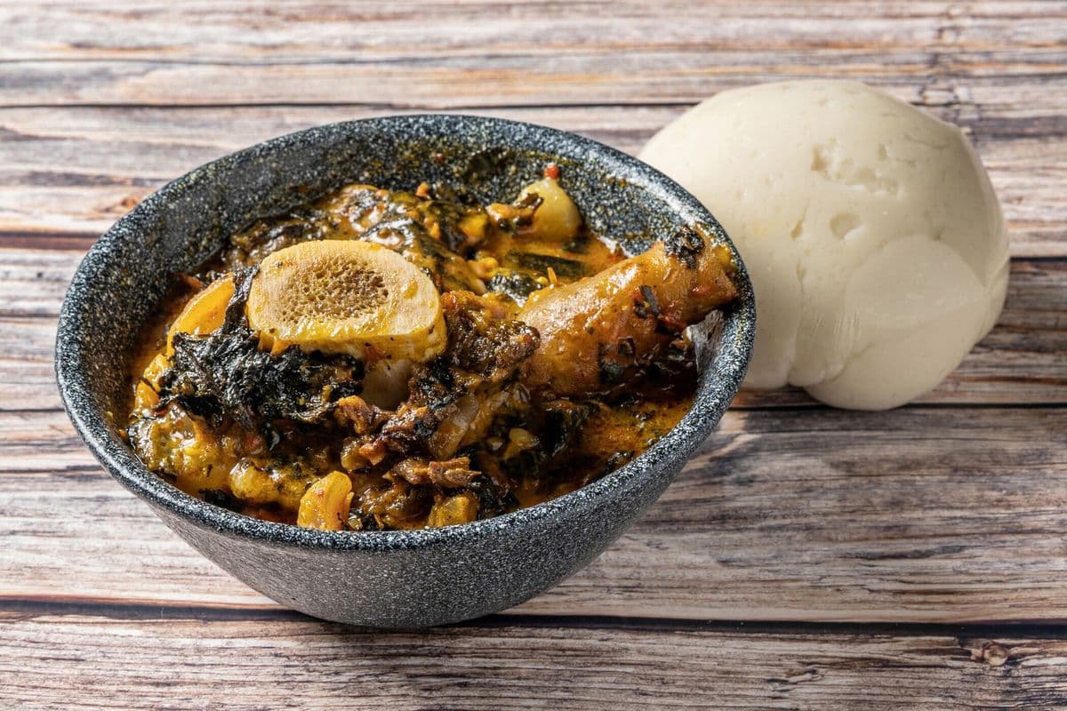 Oha Soup With Poundo Yam