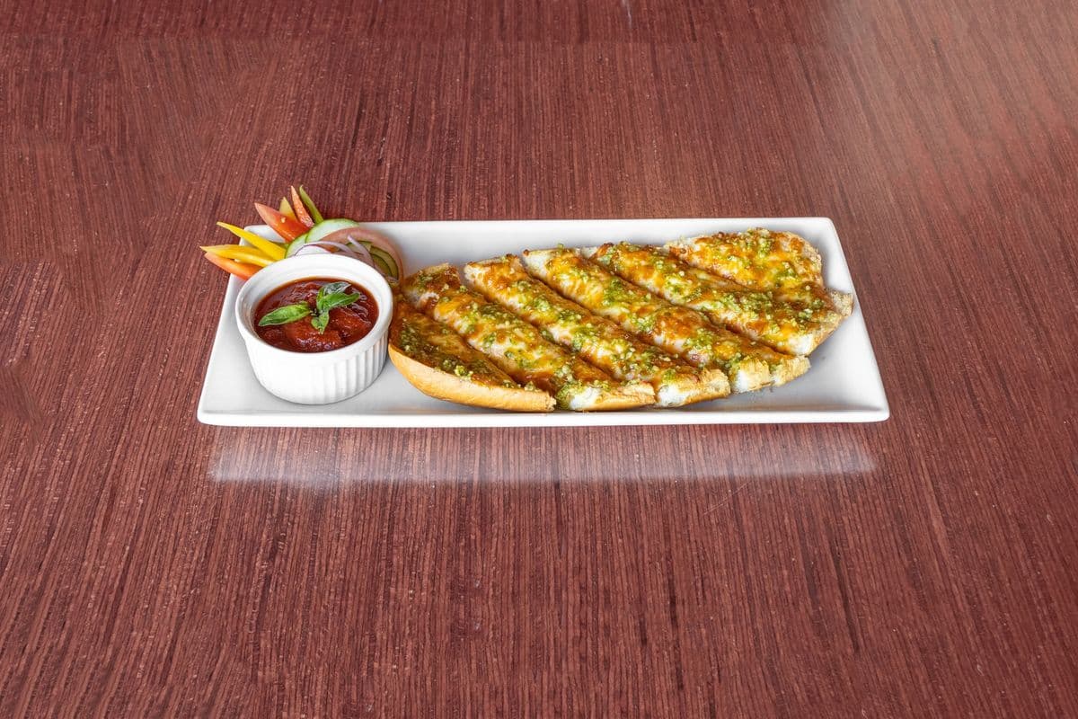 Garlic, Pesto Cheesy Bread